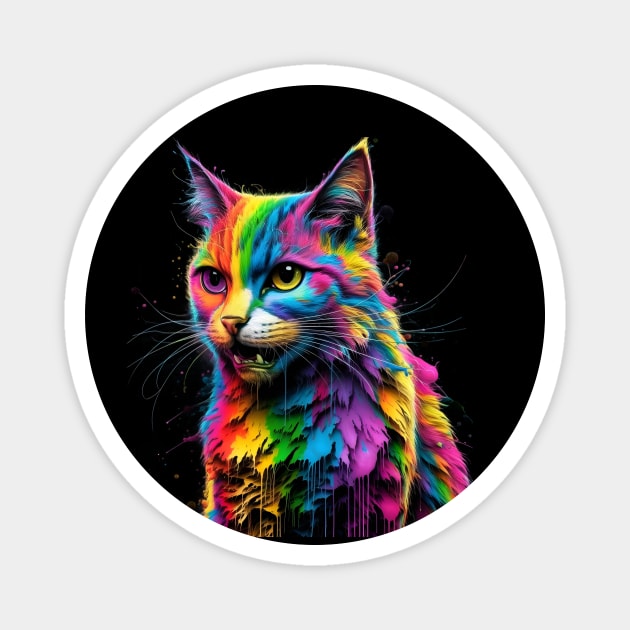 Colorful Cat's Portrait Magnet by animegirlnft